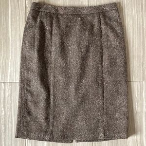Brooks Brothers wool tweed skirt brown tan